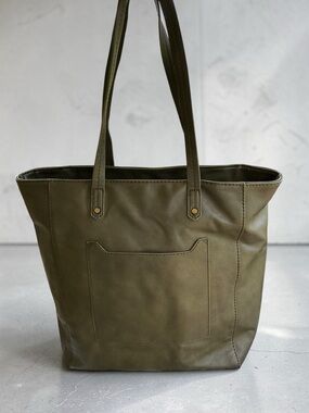 Universal Thread Olive Green Tote Bag Vegan Leather Everyday Work Bag